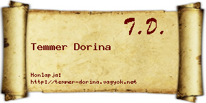 Temmer Dorina névjegykártya